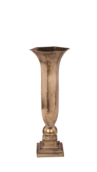 Hexagon Tin Footed Vase