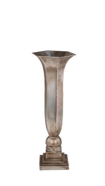 Hexagon Tin Footed Vase