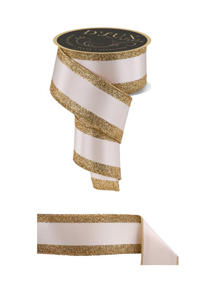 Luxe Ivory and Gold Striped Ribbon