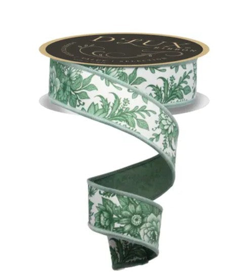 1.5" X 10yd Chinoiserie Floral Fused