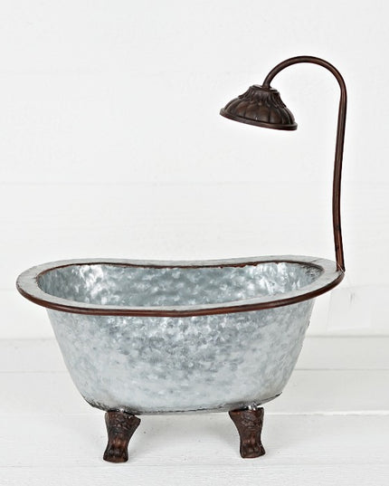 Antique Metal Bathtub Container