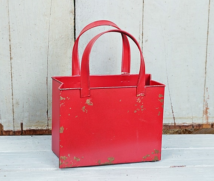 Metal Tote Bag Red