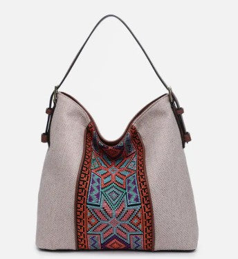 Ember Aztec Hobo Bag Sand/Blue