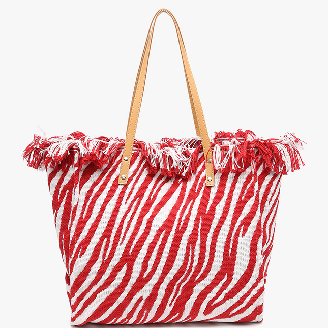 Madison Woven Tote Zebra