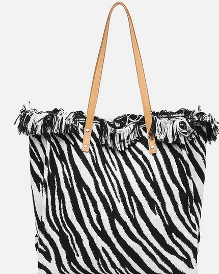 Madison Woven Tote Zebra