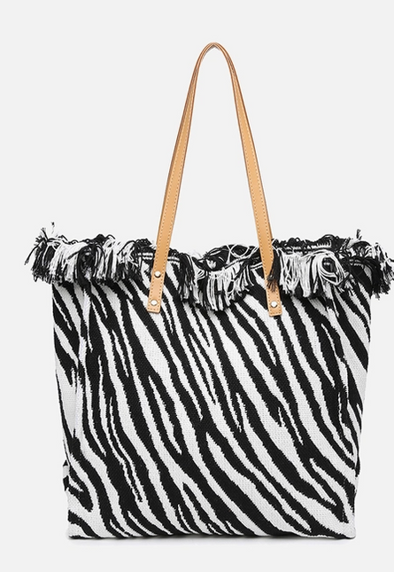 Madison Woven Tote Zebra