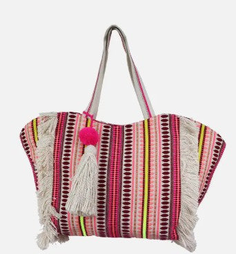Natalia Shaped Two-Tone Cotton Tote