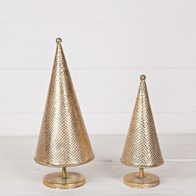Gold Metal Cone Tree
