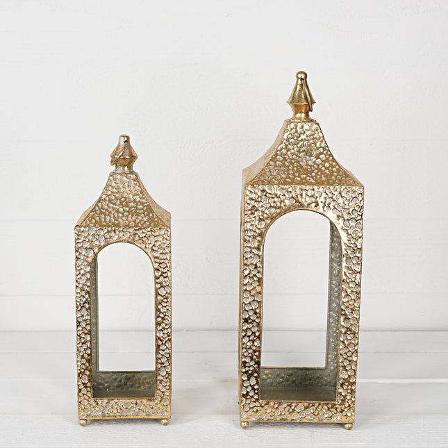 Hammered Artisan Lantern (Silver or Gold)