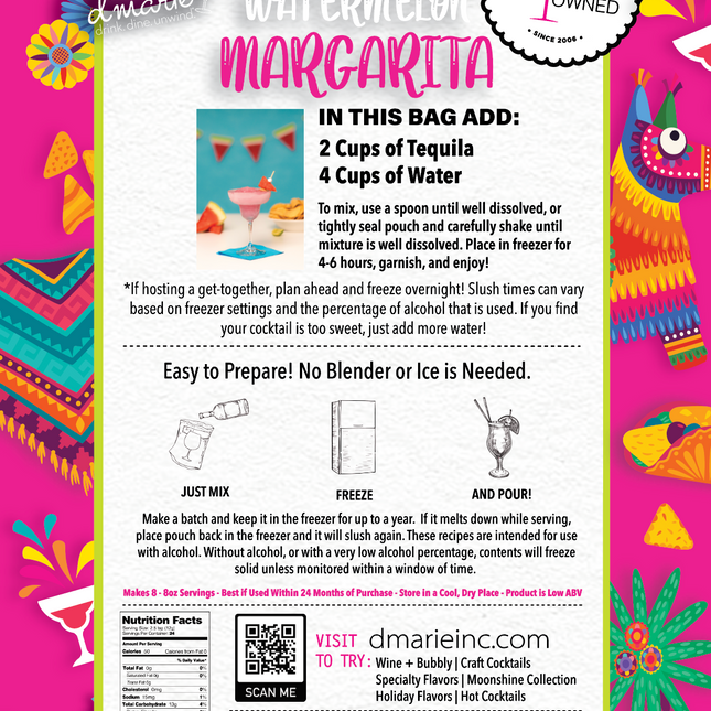 Watermelon Margarita Craft Cocktail Slush Mix