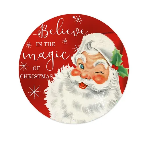 Metal Santa Sign