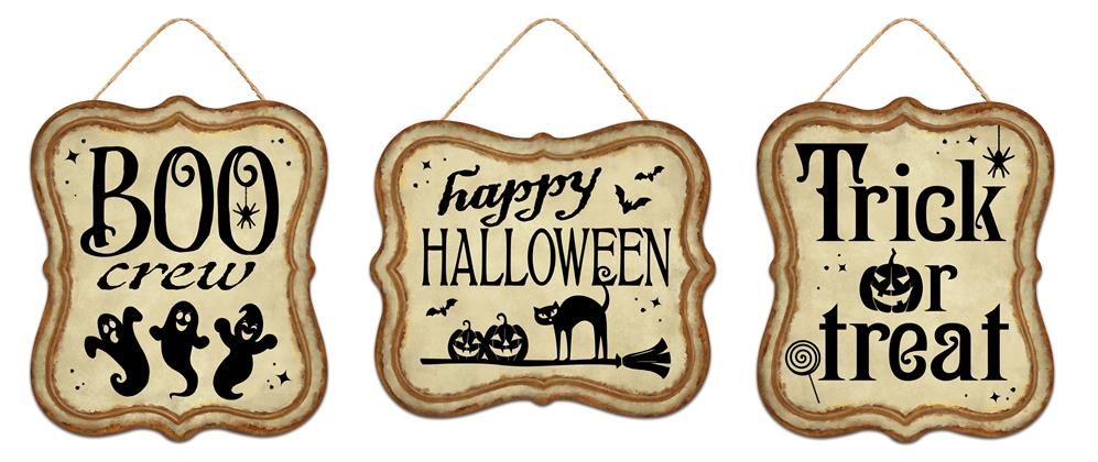 7"H x 6"L Vintage Halloween Sign