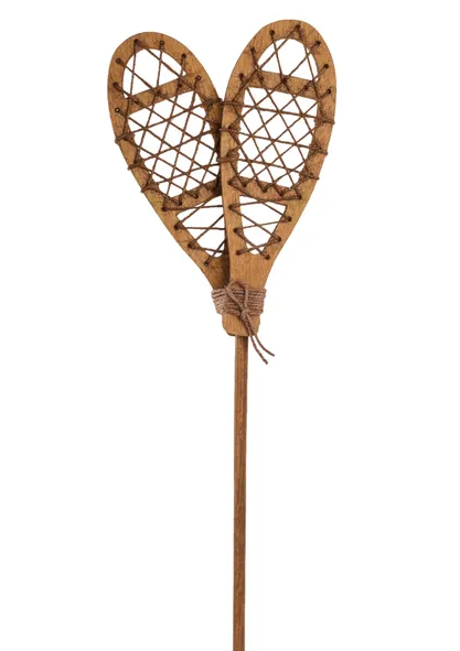 27.5"H Wood/Jute Snow Shoes Pick