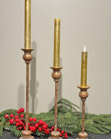 Gold Metal Taper Candle Holders
