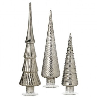 Blue Mercury Glass Trees Assorted Sizes