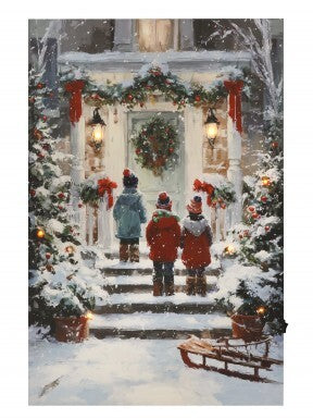 16X24"LED/BTY/TMR CAROLING CHILDREN ART