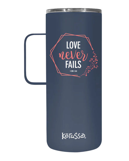 Love Never Fails 22oz Mug w/ Handle