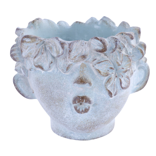 Cement Floral Head Planter 3.75"