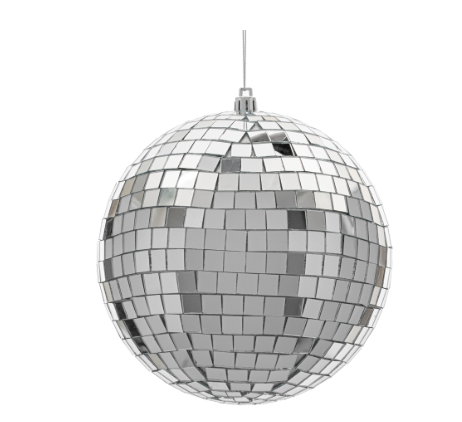 6" Silver Mirror Ball Ornament