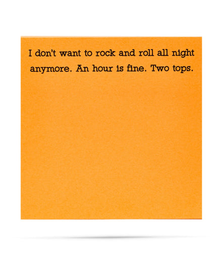 I Don't Want To Rock And Roll All Night