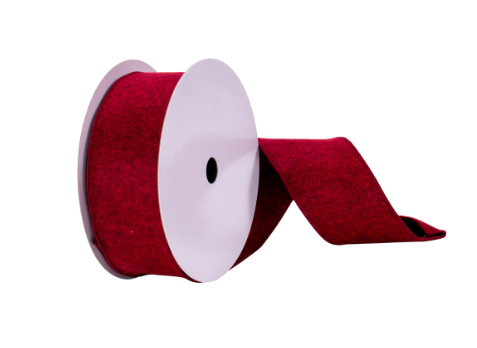 2.5" x 10 yd Burgundy Felt Ribbon