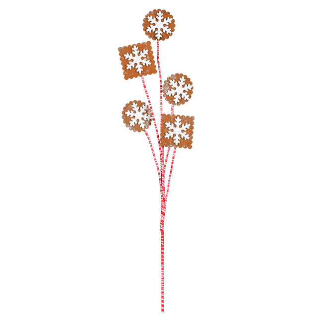 Gingerbread Snowflake Spray 20"
