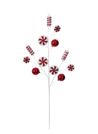 31" Red/White Candy Cane Spray