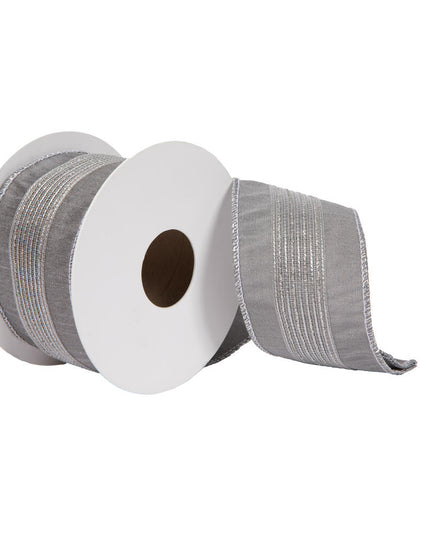 2.5" x 5yd Gray Glitter Dori Ribbon
