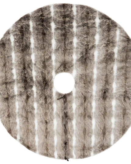 60" Snow Mink Faux Fur Tree Skirt