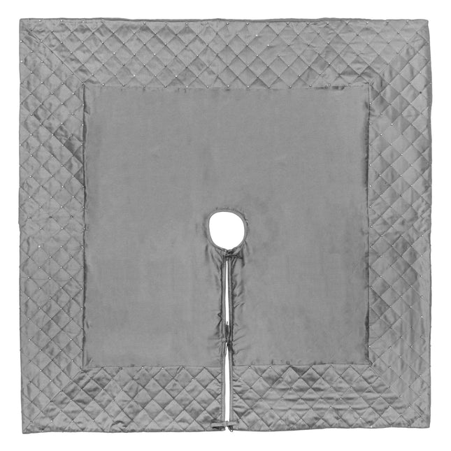 52" Grey Quilt Stitch Tree Skirt