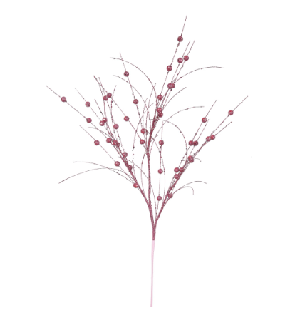 35" Mauve Glitter Berry Spray