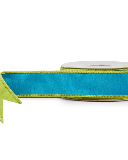 1.5" X 10 Yds Blue and Green Wired Ribbon