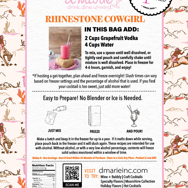 Rhinestone Cowgirl Craft Cocktail Slush Mix