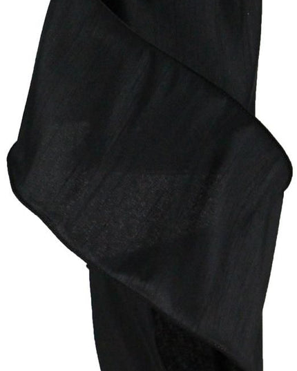 4" X 10 YDS FAUX DUPIONI BLACK RIBBON