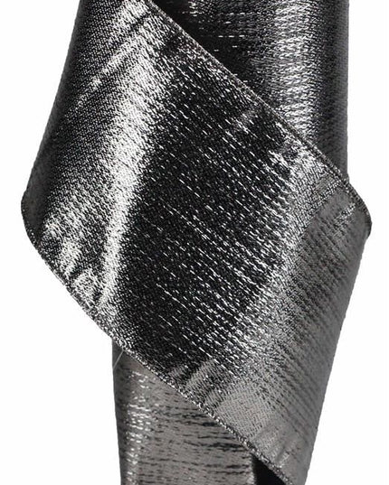 4" X 10 YDS METALLIC RIBBON - PEWTER
