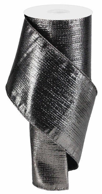 4" X 10 YDS METALLIC RIBBON - PEWTER