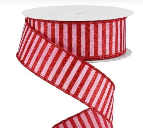 1.5" X 10yd Glitter Stripe on Royal