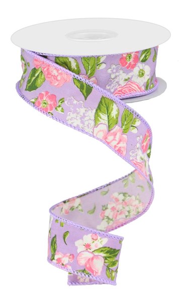 1.5" x 10yd Floral Ribbon