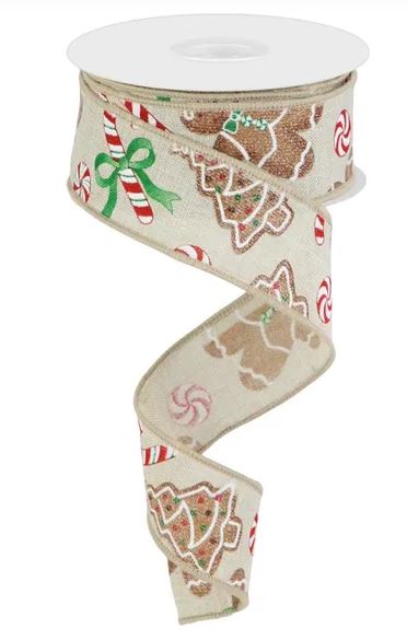 Gingerbread and Candy Ribbon 1.5"x10Y