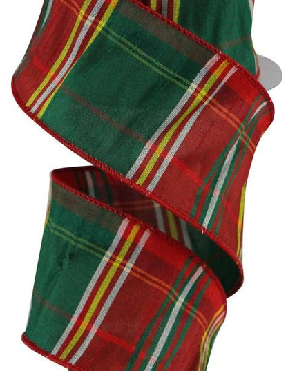 2.5"x10Y Plaid Faux Dupioni