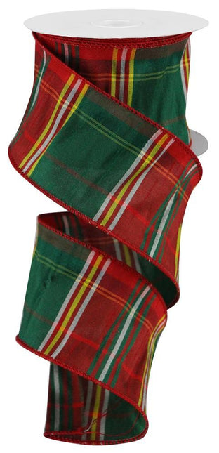 2.5"x10Y Plaid Faux Dupioni