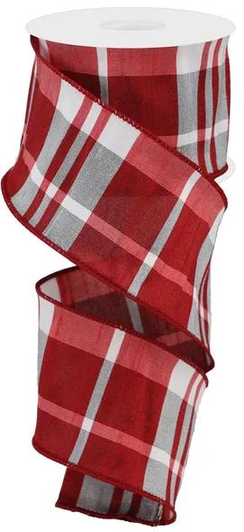 2.5"x10Y Plaid Faux Dupioni