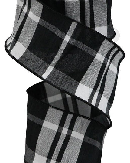 2.5"x10Y Plaid Faux Dupioni