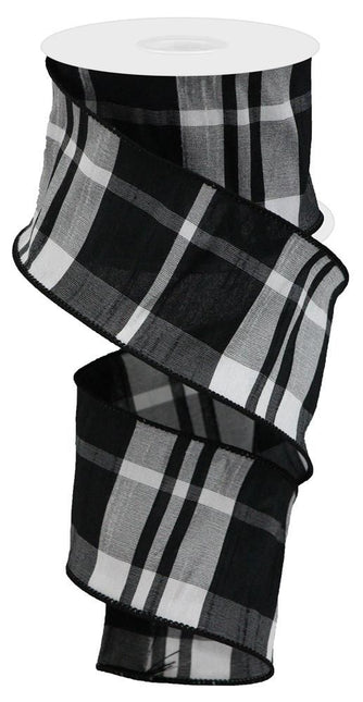 2.5"x10Y Plaid Faux Dupioni