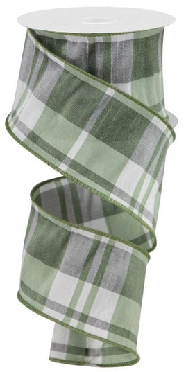 2.5"x10Y Plaid Faux Dupioni