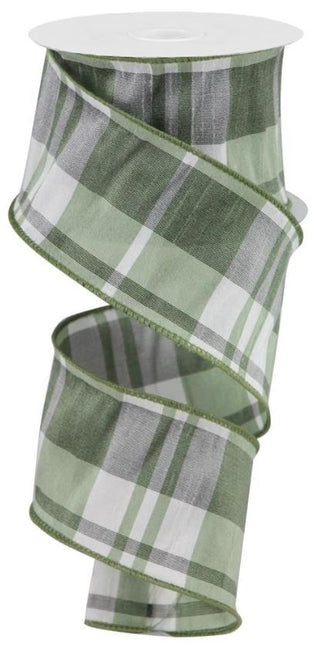 2.5"x10Y Plaid Faux Dupioni
