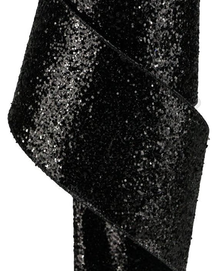 Ribbon Black Glitter 4"x10yd