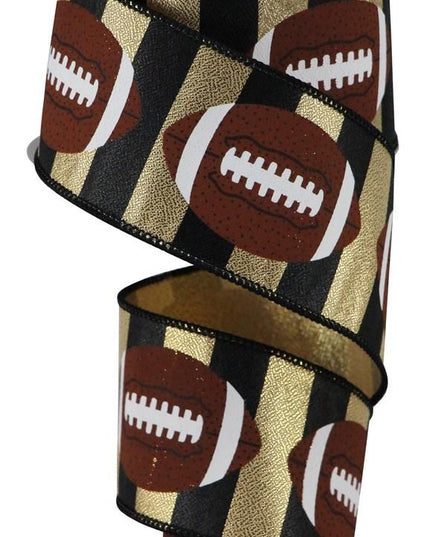 2.5" x 10 yds Footballs Gold/Black