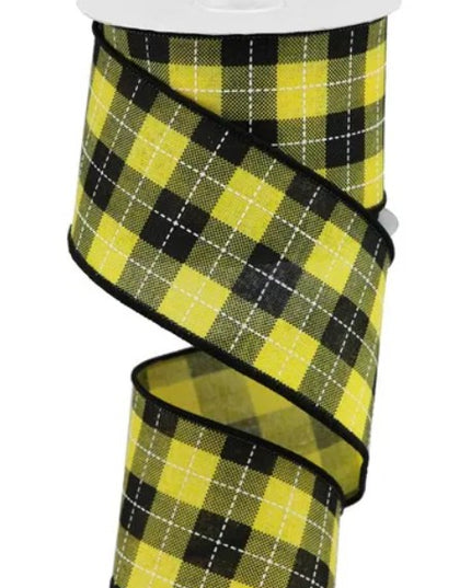 2.5" x 10yd Printed Woven Check on Royal