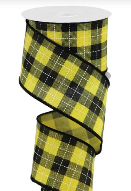 2.5" x 10yd Printed Woven Check on Royal